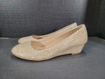 Glittery Gold Wedge Shoes for Women