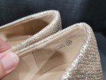 Glittery Gold Wedge Shoes for Women