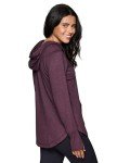 Plum Heather Buttery Soft Hooded Running Top