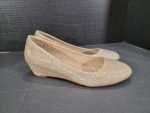 Glittery Gold Wedge Shoes for Women