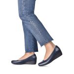 Comfortable Low Wedge Square Toe Slip-On Pumps