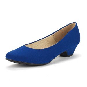 Classic Low Chunky Heel Slip-On Pumps for Women