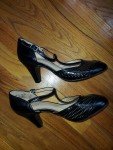 Naturalizer "Loriana" Black T-Strap Heels, Size 9