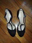 Naturalizer "Loriana" Black T-Strap Heels, Size 9