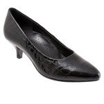 Trotters Kiera Women's Black Leather Slip-On Heels