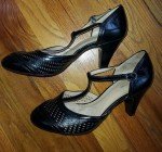 Naturalizer "Loriana" Black T-Strap Heels, Size 9