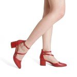 Ankle Strap Chunky Block Heel Pump Shoes