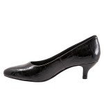 Trotters Kiera Women's Black Leather Slip-On Heels