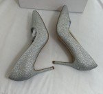 Silver Glitter Pointed Toe Pumps for Women