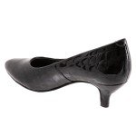 Trotters Kiera Women's Black Leather Slip-On Heels