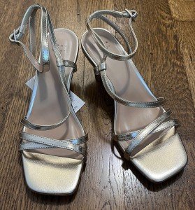 A New Day Women's Gold Strappy Heels, Size 7