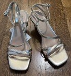 A New Day Women's Gold Strappy Heels, Size 7
