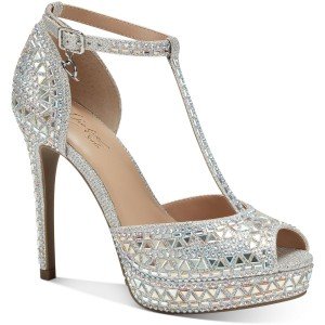 Thalia Sodi Women's Rhinestone Peep Toe Pumps