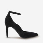 Christian Siriano Kenni Black Ankle Strap Heels