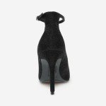 Christian Siriano Kenni Black Ankle Strap Heels