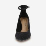 Christian Siriano Kenni Black Ankle Strap Heels