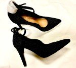 Christian Siriano Kenni Black Ankle Strap Heels