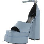 Versace Women's Leather Stacked Heel Ankle Pumps