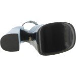 Versace Women's Leather Stacked Heel Ankle Pumps