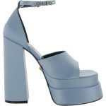 Versace Women's Leather Stacked Heel Ankle Pumps