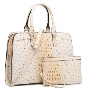 Chic 2-Piece Tote and Wallet Set - White