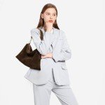 Brown Suede Hobo Bag for Women