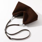 Brown Suede Hobo Bag for Women