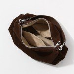 Brown Suede Hobo Bag for Women