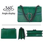 Stylish Green Snake Print Crossbody Handbag for Women