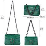 Stylish Green Snake Print Crossbody Handbag for Women