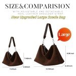 Brown Suede Hobo Bag for Women
