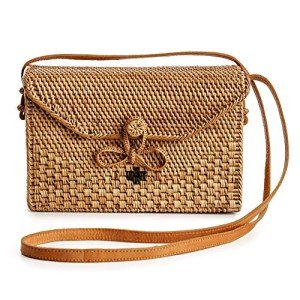 Handmade Circle Rattan Bag - Boho Chic Purse