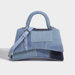 Light Blue Patchwork Denim Saddle Bag for Women
