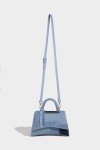 Light Blue Patchwork Denim Saddle Bag for Women