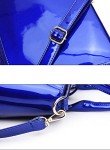 Blue Patent Leather Handbag Set – 3PCS