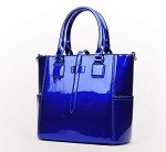 Blue Patent Leather Handbag Set – 3PCS