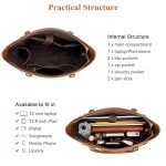 Two-Tone Brown Genuine Leather Tote Handbag