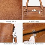 Two-Tone Brown Genuine Leather Tote Handbag