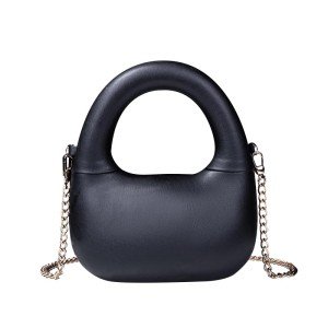 Chic Black Leather Evening Clutch for Women