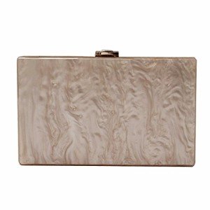 Beige Acrylic Evening Clutch Bag for Women