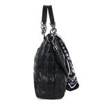 Chikencall Women’s Punk Skull Tote Bag with Scarf