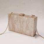 Beige Acrylic Evening Clutch Bag for Women