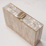 Beige Acrylic Evening Clutch Bag for Women