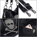 Chikencall Women’s Punk Skull Tote Bag with Scarf