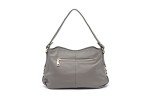 Vintage Leather Shoulder Bag for Women - Grey