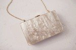 Beige Acrylic Evening Clutch Bag for Women
