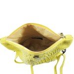 Pink Italian Suede Snake Skin Clutch with Tassel