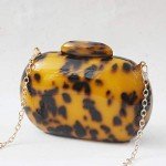 Chic Leopard Print Round Evening Clutch Bag