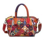 Colorful Leather Top Handle Shoulder Bag for Women