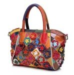 Colorful Leather Top Handle Shoulder Bag for Women